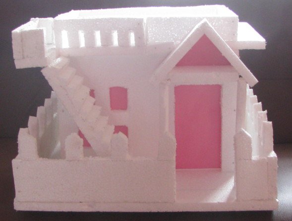 Thermocol House with Flat Roof – Model 3 – MelindaJanice.Com – Craft